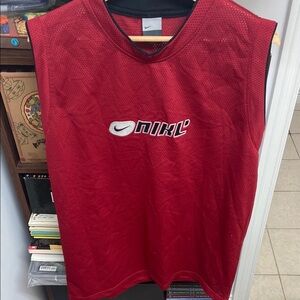 Vintage Nike Red Sleeveless Mesh Athletic Top